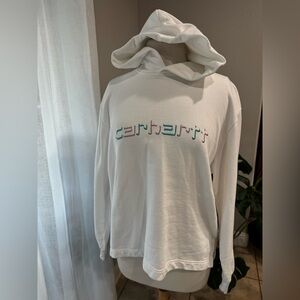Carhartt‎ White Off-White Hoodie with Subtle Logo Like New